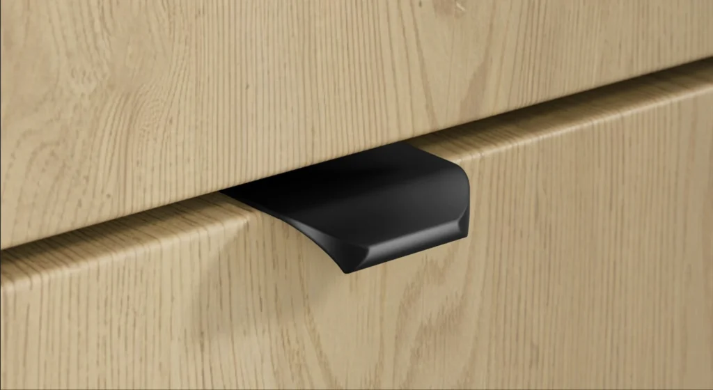 bútor fogantyú fekete színben