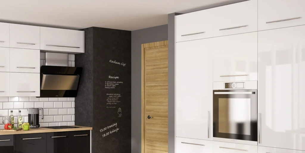 PLATINUM KONYHABÚTOR Magas 40es cargokosaras elem(1D14K40 ) PLATINUM fehér magasfényű alsó frontok és munkalap közeli részlete