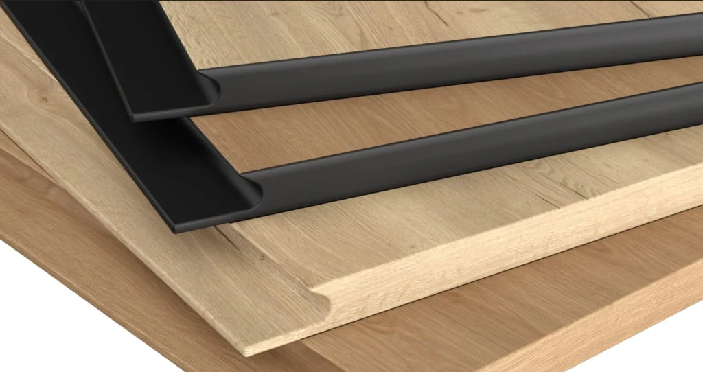 TREVISO ELEMES KONYHABÚTOR 1-ajtós szekrény 60 cm_JOBBOS(D1D 60 P) TREVISO konyhabútor fekete élprofilos fogantyújának közeli részlete laminált fronttal