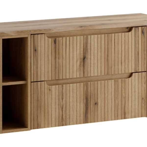 NOVA COAST EVOKE komplett fürdőszoba bútor szett 120 cm – natúr tölgy munkalappal – SET-NOCE B NAT OAK 120CM S