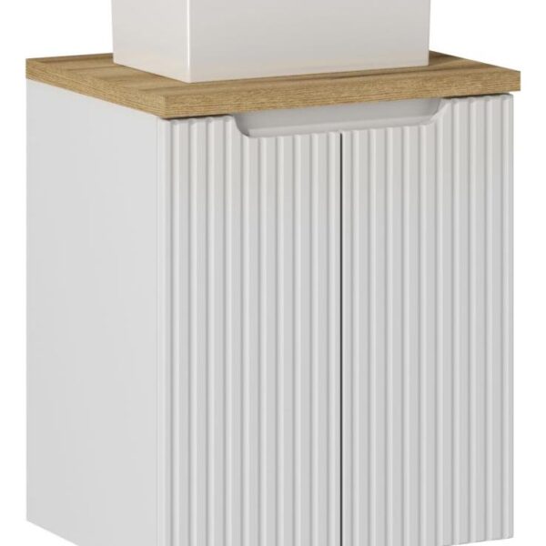 NOVA WHITE Fürdőszoba bútor 50 cm-es bútorgarnitúra pultra szerelhető mosdóval – SET-NOW B OAK 50CM D UN GAJA 35 NW