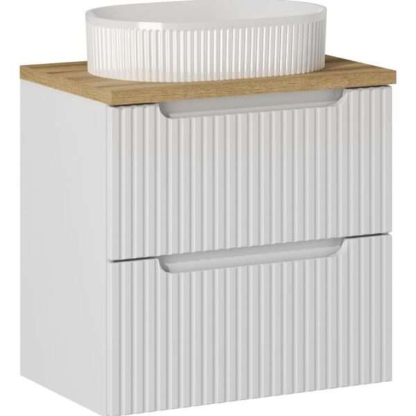 NOVA WHITE Fürdőszoba bútor 60 cm-es bútorgarnitúra pultra szerelhető mosdóval – SET-NOW B OAK 60CM S UN BEYOND 5 WHITE NW