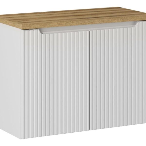 NOVA WHITE Fürdőszoba bútor 80 cm-es bútorgarnitúra – SET-NOW B OAK 80CM D NW