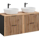 XILO fürdőszoba bútor Komplett szett 120 cm munkalappal mosdóval pultra ültethető mosdóval – SET-XIL B 120CM UN.6252