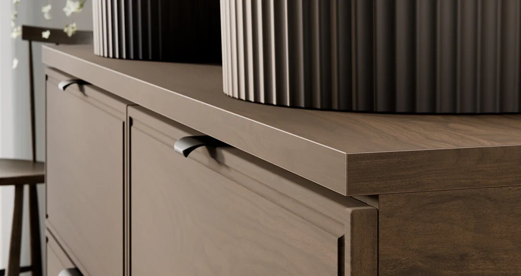 TERRA VILLA fürdőszoba bútor szett 120 cm – SET-TEV B VILLA 120CM modern mosdószekrény felület részlet