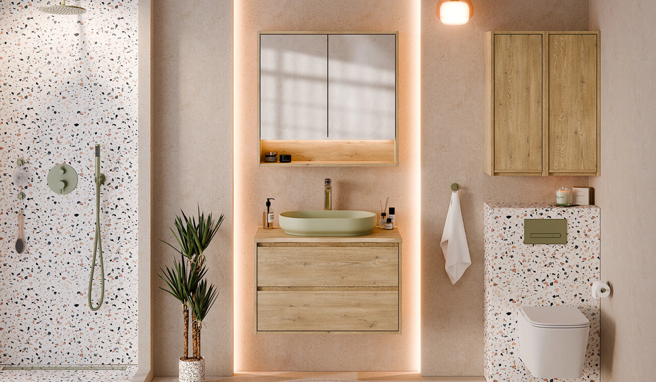 VIOLA CREMONA terrazzo stílusú modern fürdőszoba bútor