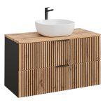 XILO fürdőszoba bútor Komplett szett 100 cm munkalappal mosdóval pultra ültethető mosdóval – SET-XIL B 100CM UN.6252