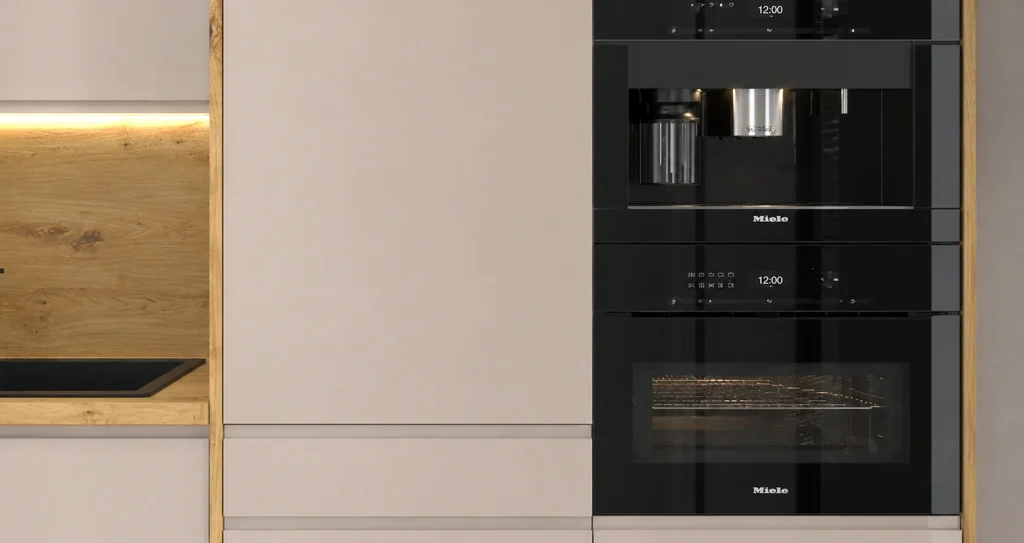 CARRINI KONYHABÚTOR CASHMERE MAGASFÉNYŰ AKRYL D1ZA60 1 FIÓKOS mosogatós szekrény 60 cm CARRINI cashmere magas géptartó konyhaszekrény fekete beépített sütővel és kávégéppel