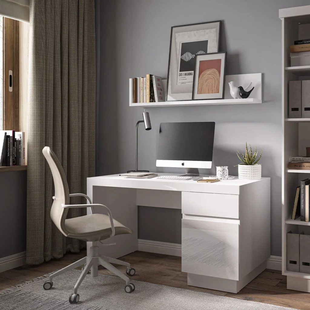 LYON WHITE LYOB101 íróasztal – fehér modern íróasztal
